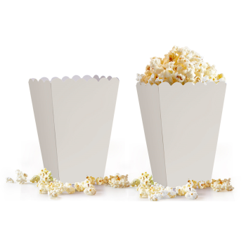 Popcorn Kutusu 8li -Düz Beyaz- Popcorn Kutusu 8li -Düz Beyaz-