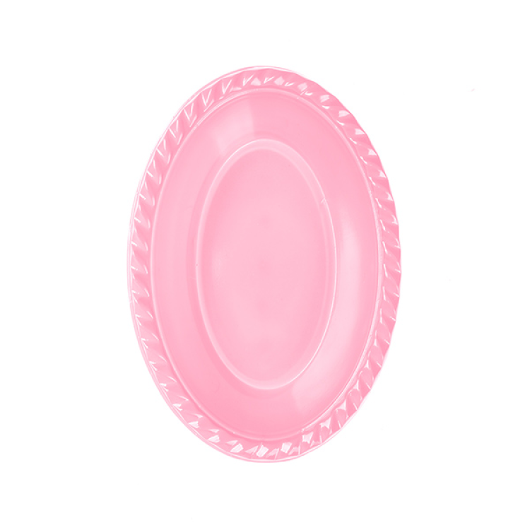 Plastik Oval Kase 8li -Pembe-