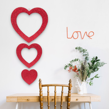 Strafor Süs Kalp İç İçe 3lü 50cm Strafor Süs Kalp İç İçe 3lü 50cm