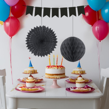 KF099 Siyah Kağıt Süs Seti KF099 Siyah Kağıt Süs Seti