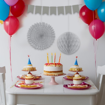 KF099 Gümüş Kağıt Süs Seti KF099 Gümüş Kağıt Süs Seti