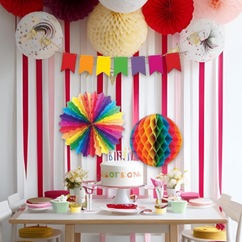 KF099 Gökkuşağı Kağıt Süs Seti KF099 Gökkuşağı Kağıt Süs Seti