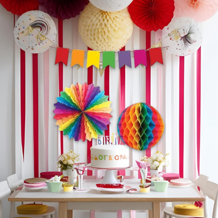 KF099 Gökkuşağı Kağıt Süs Seti KF099 Gökkuşağı Kağıt Süs Seti