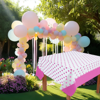 Masa Örtüsü 137*182cm -Puantiyeli Fuşya-