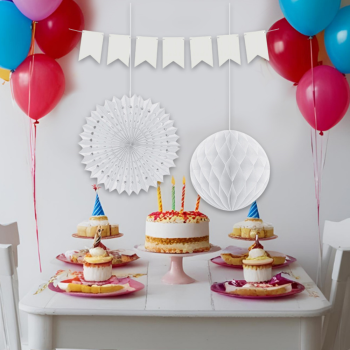 KF099 Beyaz Kağıt Süs Seti KF099 Beyaz Kağıt Süs Seti