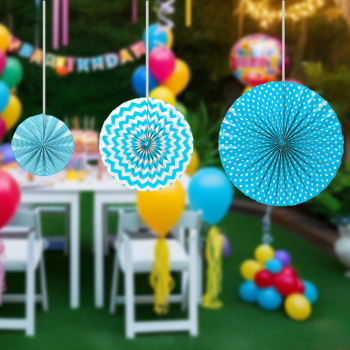 KF109 Mavi Yelpaze Süs Seti 3lü KF109 Mavi Yelpaze Süs Seti 3lü