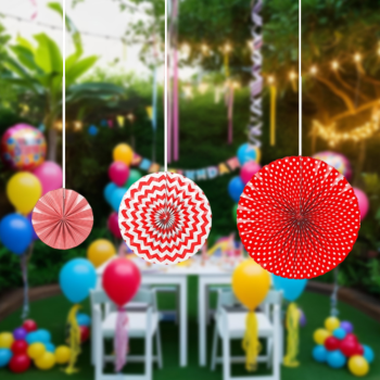 KF109 Kırmızı Yelpaze Süs Seti 3lü KF109 Kırmızı Yelpaze Süs Seti 3lü