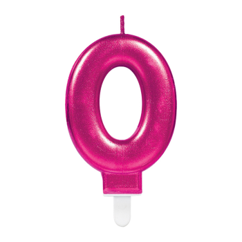 No:0 Rakam Mum Işıltılı Fuşya No:0 Rakam Mum Işıltılı Fuşya