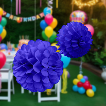 KF140 Lacivert Kağıt Top Süs 2li KF140 Lacivert Kağıt Top Süs 2li