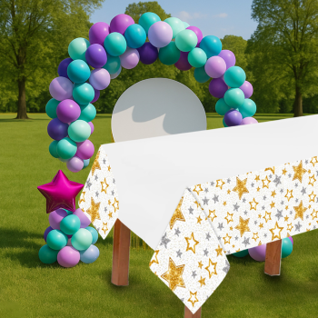 Masa Örtüsü 120*180cm -Yıldızlar Beyaz-