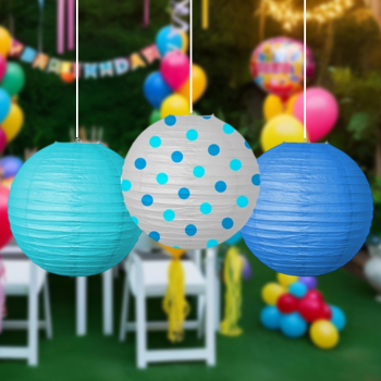 Kağıt Fener Seti 3lü Mavi -KF139Mv- Kağıt Fener Seti 3lü Mavi -KF139Mv-