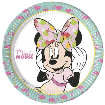 Minnie Tropical Karton Tabak 23cm 8li Minnie Tropical Karton Tabak 23cm 8li