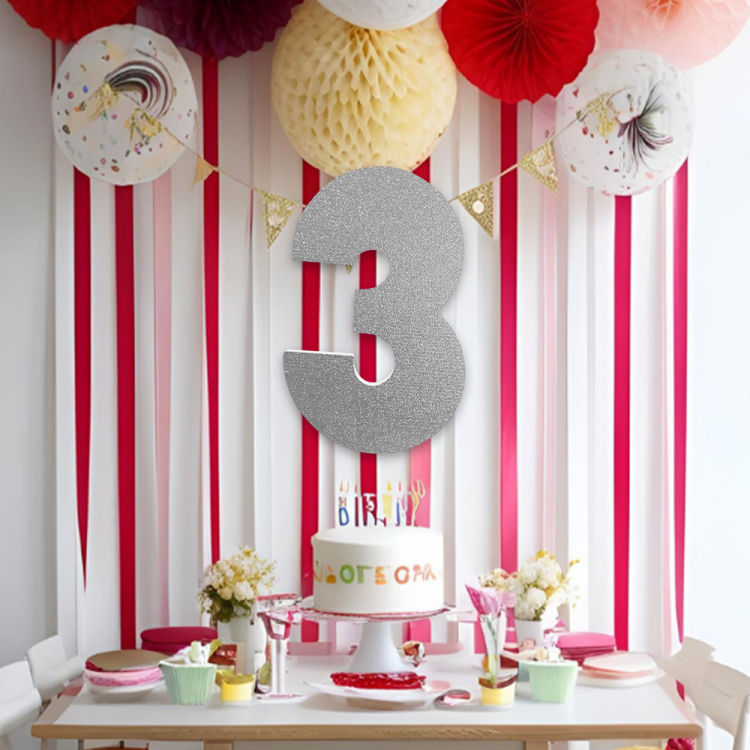 Strafor Süs Rakam Gümüş -3- Strafor Süs Rakam Gümüş -3-