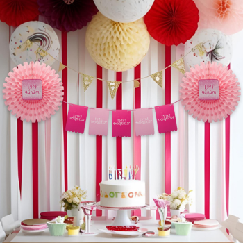 Yelpaze Afiş Süs D.Günün Kutlu Olsun Pembe -KF117- Yelpaze Afiş Süs D.Günün Kutlu Olsun Pembe -KF117-