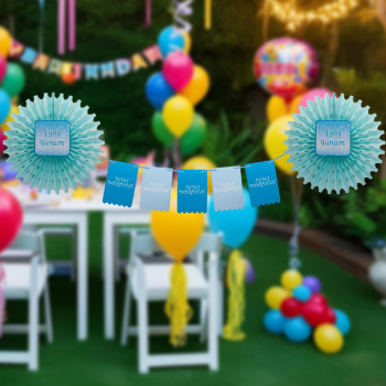 Yelpaze Afiş Süs D.Günün Kutlu Olsun Mavi -KF117- Yelpaze Afiş Süs D.Günün Kutlu Olsun Mavi -KF117-