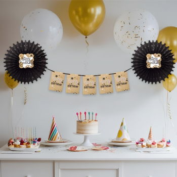 Yelpaze Afiş Süs D.Günün Kutlu Olsun Siyah -KF117- Yelpaze Afiş Süs D.Günün Kutlu Olsun Siyah -KF117-