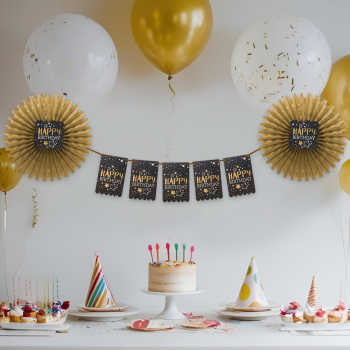 Yelpaze Afiş Süs D.Günün Kutlu Olsun Altın -KF117- Yelpaze Afiş Süs D.Günün Kutlu Olsun Altın -KF117-