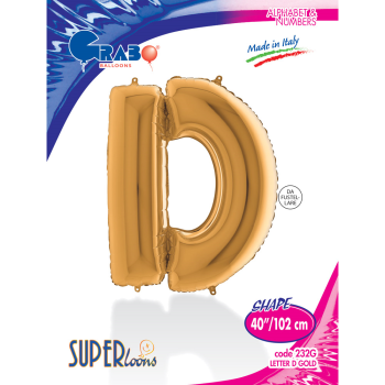 40" Grabo Harf Folyo Balon Altın -D- 40" Grabo Harf Folyo Balon Altın -D-