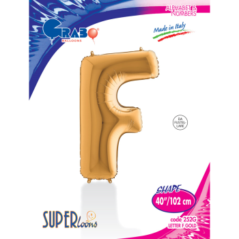 40" Grabo Harf Folyo Balon Altın -F- 40" Grabo Harf Folyo Balon Altın -F-