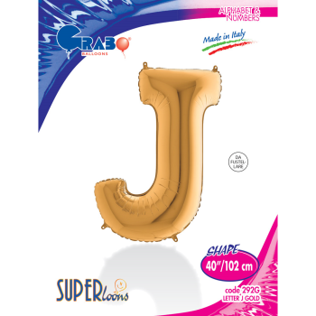 40" Grabo Harf Folyo Balon Altın -J- 40" Grabo Harf Folyo Balon Altın -J-