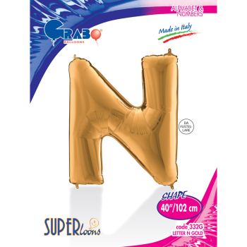 40" Grabo Harf Folyo Balon Altın -N- 40" Grabo Harf Folyo Balon Altın -N-