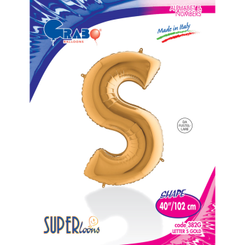 40" Grabo Harf Folyo Balon Altın -S- 40" Grabo Harf Folyo Balon Altın -S-