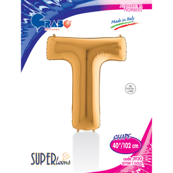 40" Grabo Harf Folyo Balon Altın -T- 40" Grabo Harf Folyo Balon Altın -T-