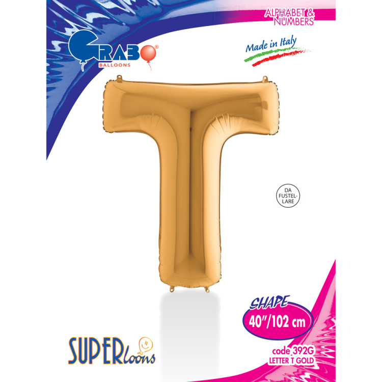 40 Grabo Harf Folyo Balon Altın -T- 40 Grabo Harf Folyo Balon Altın -T-