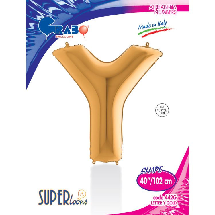 40 Grabo Harf Folyo Balon Altın -Y- 40 Grabo Harf Folyo Balon Altın -Y-