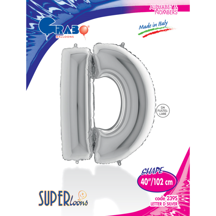 40 Grabo Harf Folyo Balon Gümüş -D- 40 Grabo Harf Folyo Balon Gümüş -D-