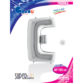 40" Grabo Harf Folyo Balon Gümüş -E- 40" Grabo Harf Folyo Balon Gümüş -E-