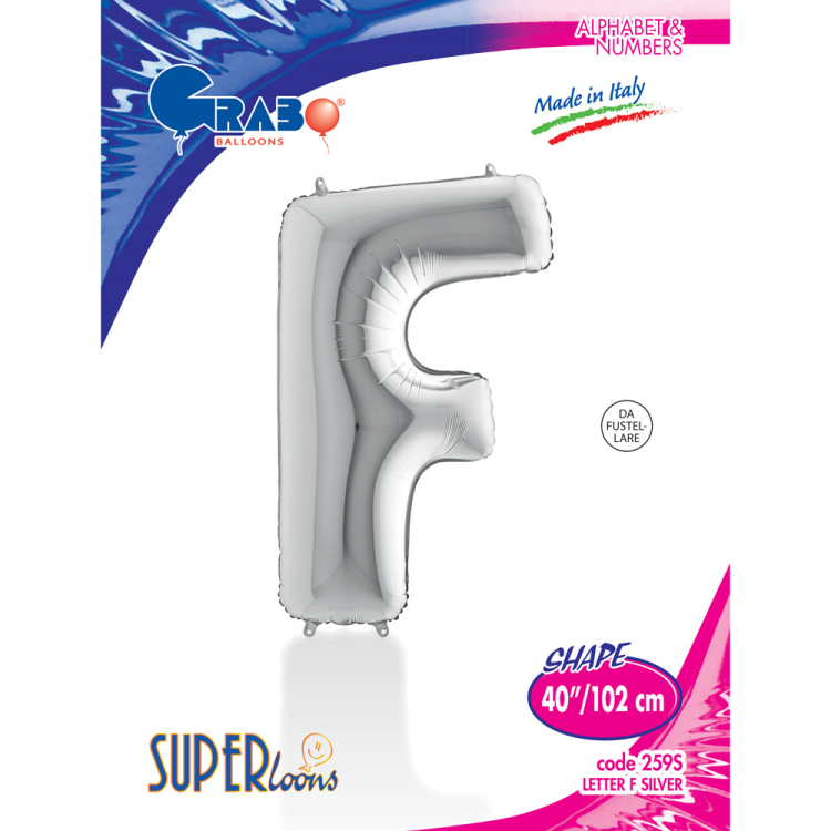 40 Grabo Harf Folyo Balon Gümüş -F- 40 Grabo Harf Folyo Balon Gümüş -F-