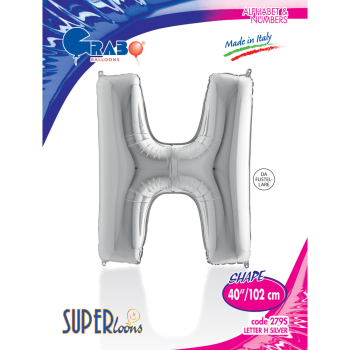 40" Grabo Harf Folyo Balon Gümüş -H- 40" Grabo Harf Folyo Balon Gümüş -H-