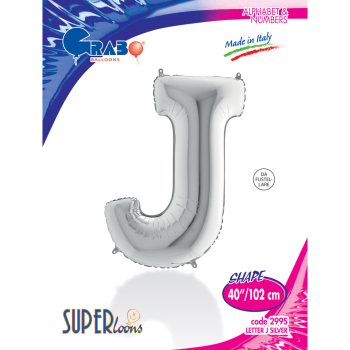 40" Grabo Harf Folyo Balon Gümüş -J- 40" Grabo Harf Folyo Balon Gümüş -J-