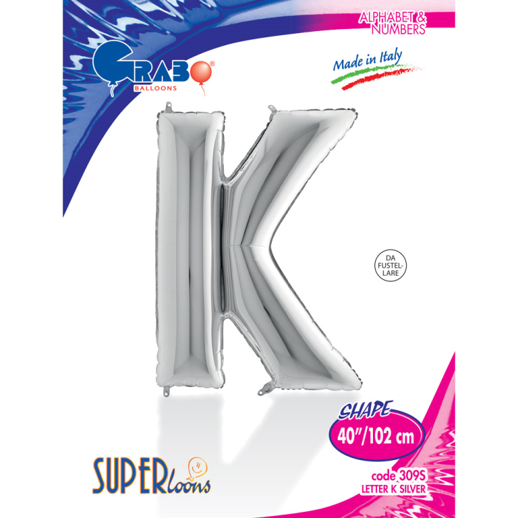40 Grabo Harf Folyo Balon Gümüş -K- 40 Grabo Harf Folyo Balon Gümüş -K-