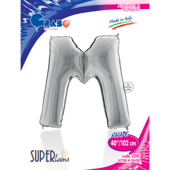 40" Grabo Harf Folyo Balon Gümüş -M- 40" Grabo Harf Folyo Balon Gümüş -M-
