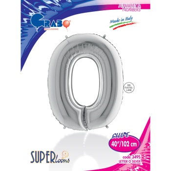 40" Grabo Harf Folyo Balon Gümüş -O- 40" Grabo Harf Folyo Balon Gümüş -O-