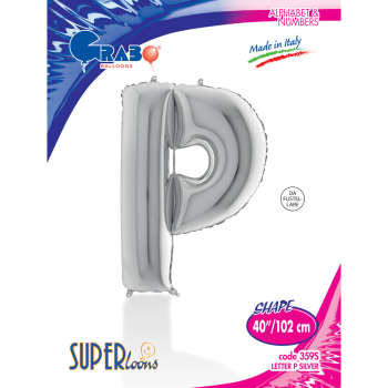 40" Grabo Harf Folyo Balon Gümüş -P- 40" Grabo Harf Folyo Balon Gümüş -P-