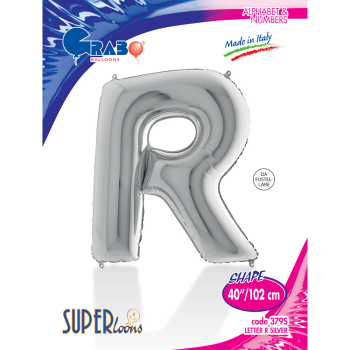 40" Grabo Harf Folyo Balon Gümüş -R- 40" Grabo Harf Folyo Balon Gümüş -R-