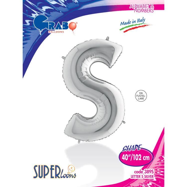 40 Grabo Harf Folyo Balon Gümüş -S- 40 Grabo Harf Folyo Balon Gümüş -S-