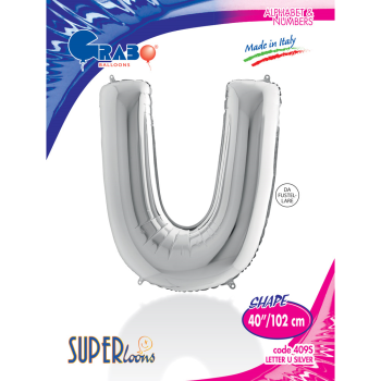 40" Grabo Harf Folyo Balon Gümüş -U- 40" Grabo Harf Folyo Balon Gümüş -U-