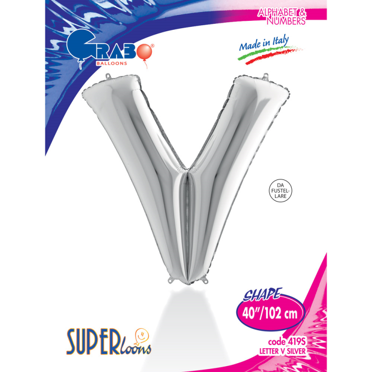 40 Grabo Harf Folyo Balon Gümüş -V- 40 Grabo Harf Folyo Balon Gümüş -V-