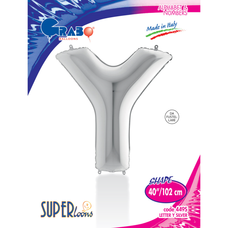 40 Grabo Harf Folyo Balon Gümüş -Y- 40 Grabo Harf Folyo Balon Gümüş -Y-
