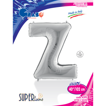 40" Grabo Harf Folyo Balon Gümüş -Z- 40" Grabo Harf Folyo Balon Gümüş -Z-
