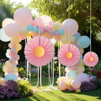 Yelpaze Kağıt Süs Seti 3lü Pembe/Mavi -KF132- Yelpaze Kağıt Süs Seti 3lü Pembe/Mavi -KF132-