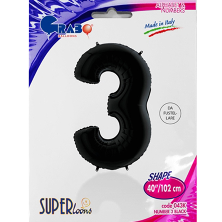 40 Grabo Rakam Folyo Balon Siyah -3- 40 Grabo Rakam Folyo Balon Siyah -3-