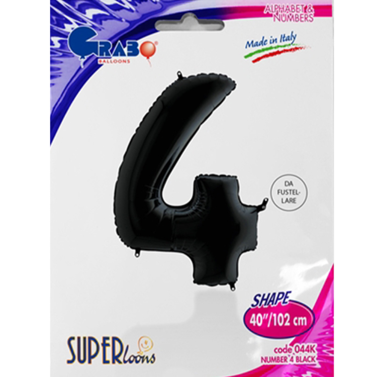 40 Grabo Rakam Folyo Balon Siyah -4- 40 Grabo Rakam Folyo Balon Siyah -4-