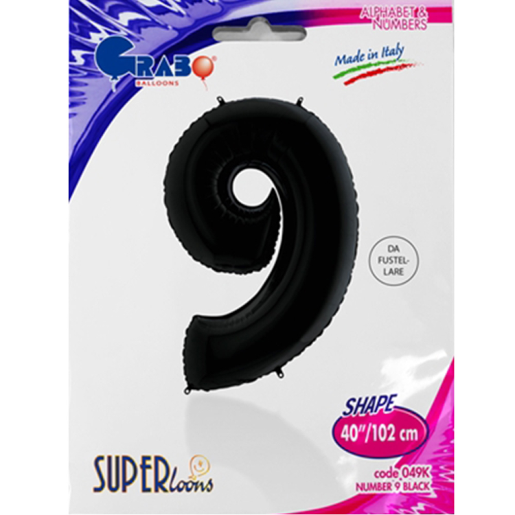 40 Grabo Rakam Folyo Balon Siyah -9- 40 Grabo Rakam Folyo Balon Siyah -9-