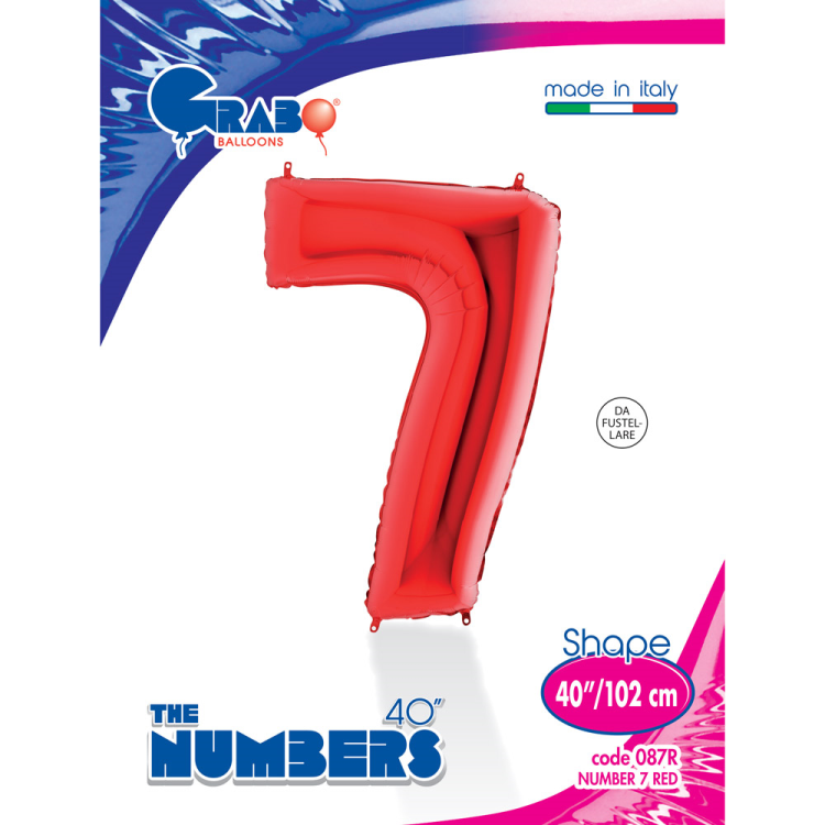 40 Grabo Rakam Folyo Balon Kırmızı -7- 40 Grabo Rakam Folyo Balon Kırmızı -7-