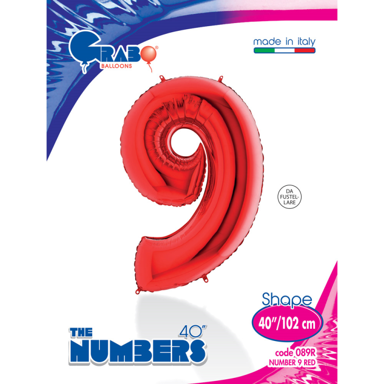 40 Grabo Rakam Folyo Balon Kırmızı -9- 40 Grabo Rakam Folyo Balon Kırmızı -9-